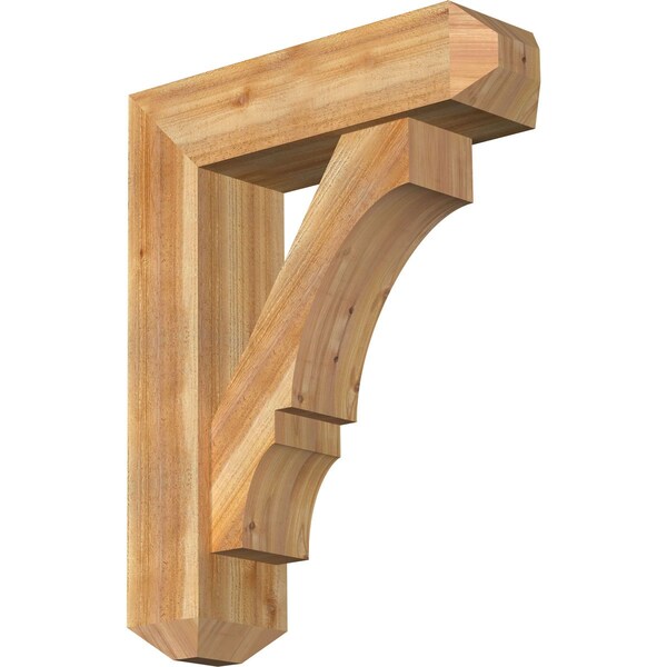 Ekena Millwork Balboa Craftsman Rough Sawn Bracket w/ Offset Brace, Western Red Cedar, 8"W x 28"D x 36"H BKT0806X28X36BOA04RWR - main